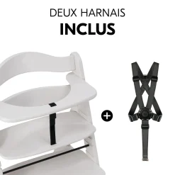 Hauck                    Chaise Haute En Bois Alpha+    Creme