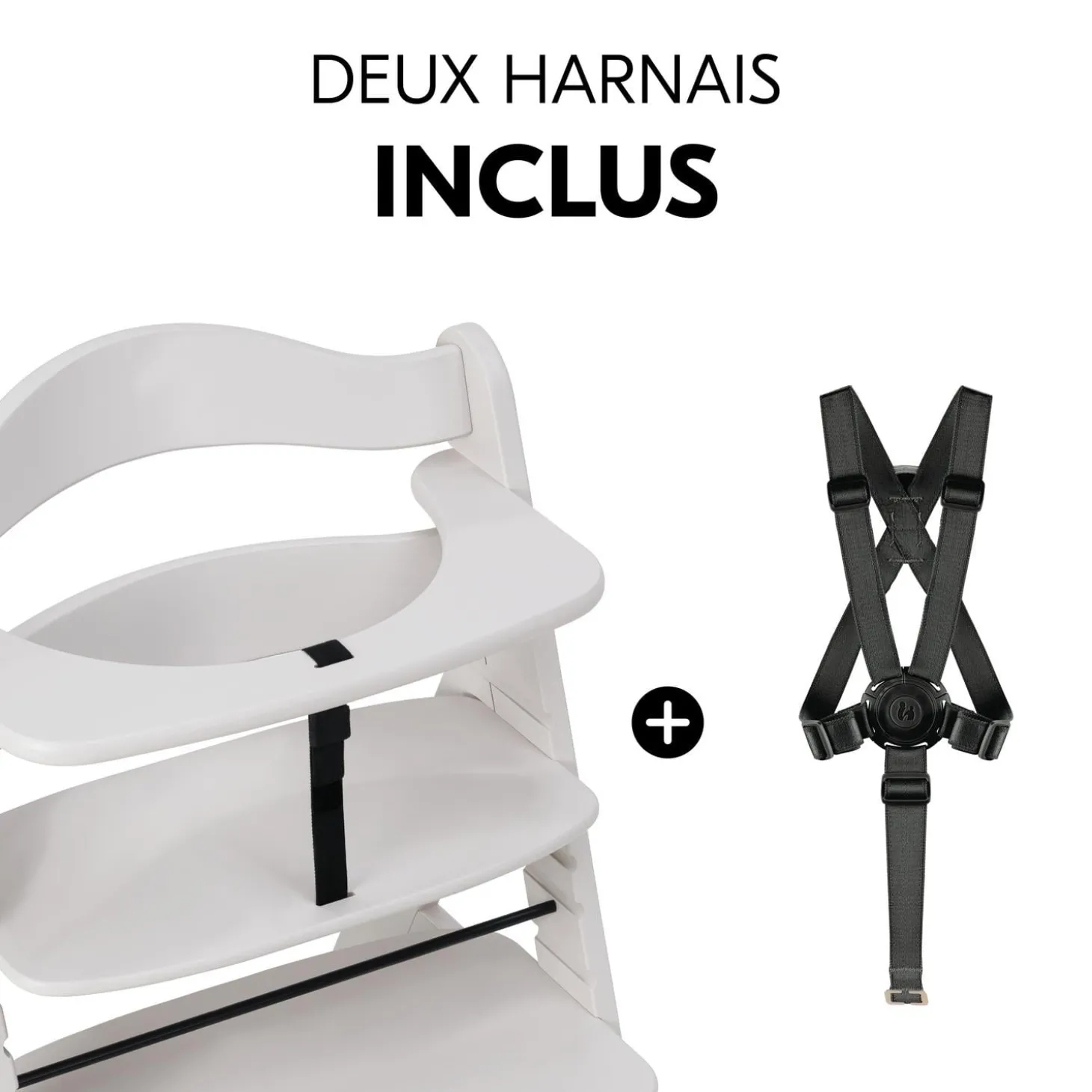 Hauck Chaise Haute En Bois Alpha+ Creme