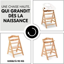 Hauck Chaise Haute En Bois Alpha+ Natural