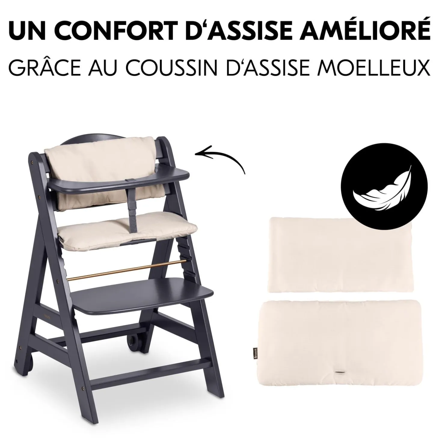 Hauck Chaise haute en bois Beta+ White