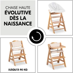 Hauck Chaise haute en bois Beta+ Natural