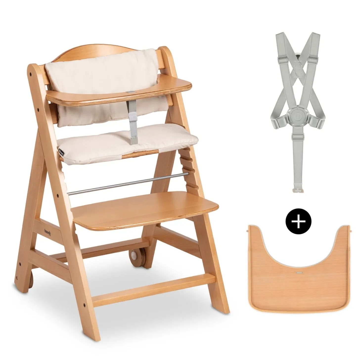 Hauck Chaise haute en bois Beta+ Natural