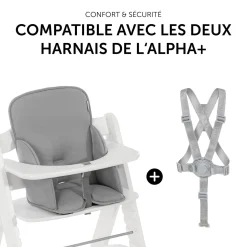 Hauck Coussin chaise haute Alpha Cosy Comfort Stretch Grey