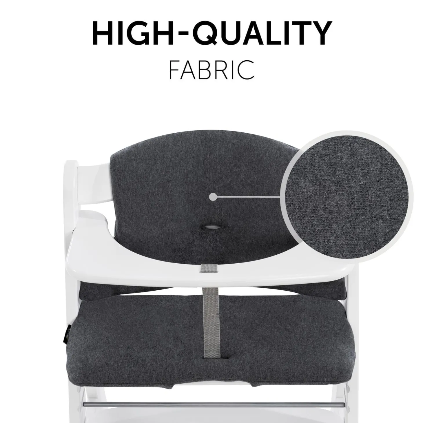 Hauck Coussin Chaise Haute Alpha+ Jersey Charcoal