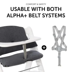 Hauck Coussin Chaise Haute Alpha+ Jersey Charcoal