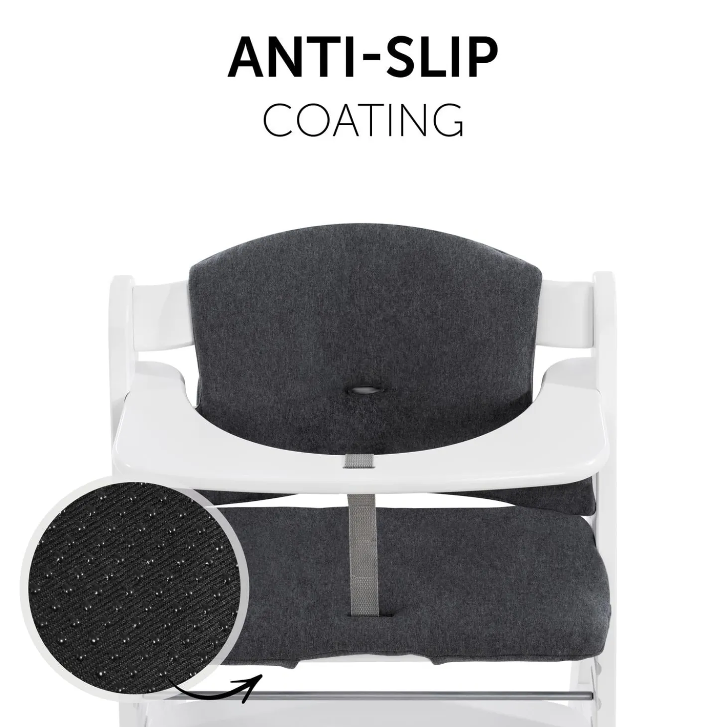 Hauck Coussin Chaise Haute Alpha+ Jersey Charcoal