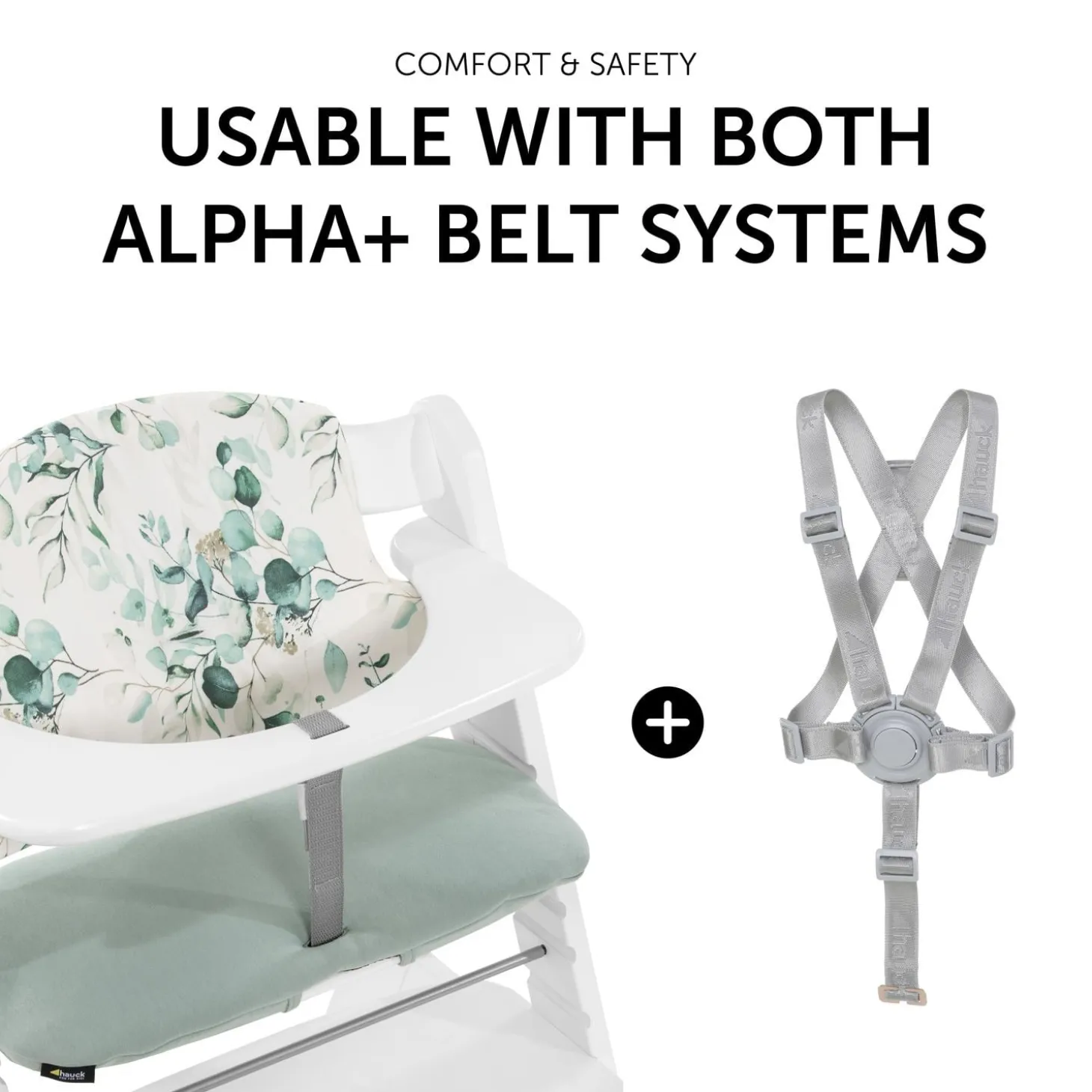 Hauck Coussin chaise haute Highchair Pad Select Jersey Leaves Mint