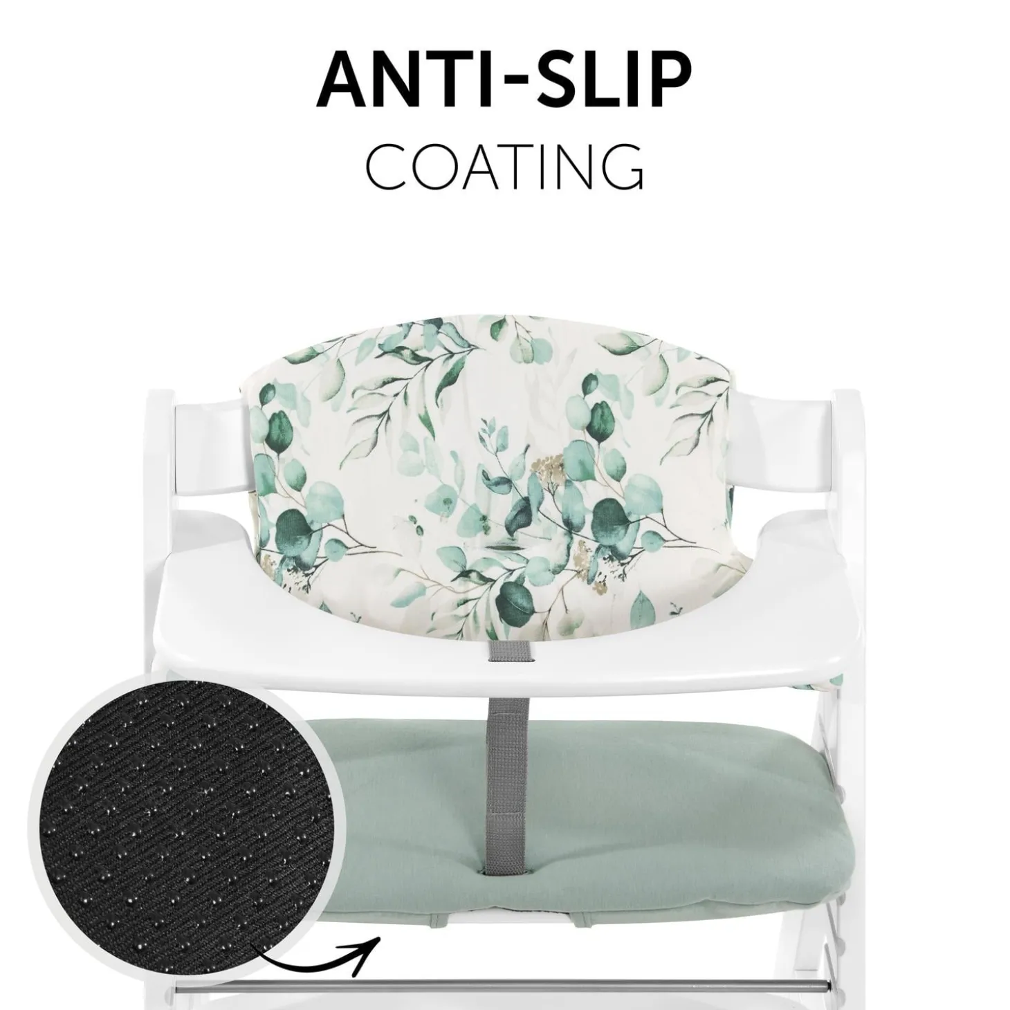 Hauck Coussin chaise haute Highchair Pad Select Jersey Leaves Mint