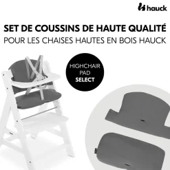 Hauck Coussin de chaise haute Select Dark Grey
