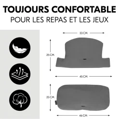 Hauck Coussin de chaise haute Select Dark Grey