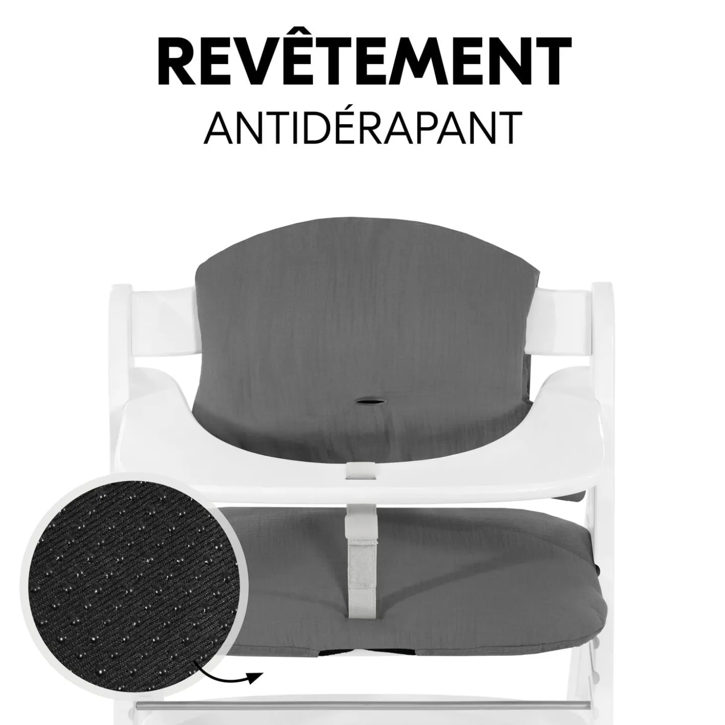 Hauck Coussin de chaise haute Select Dark Grey