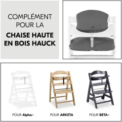 Hauck Coussin de chaise haute Select Dark Grey