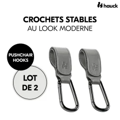 Hauck Crochets pour poussette Pushchair Hooks Grey