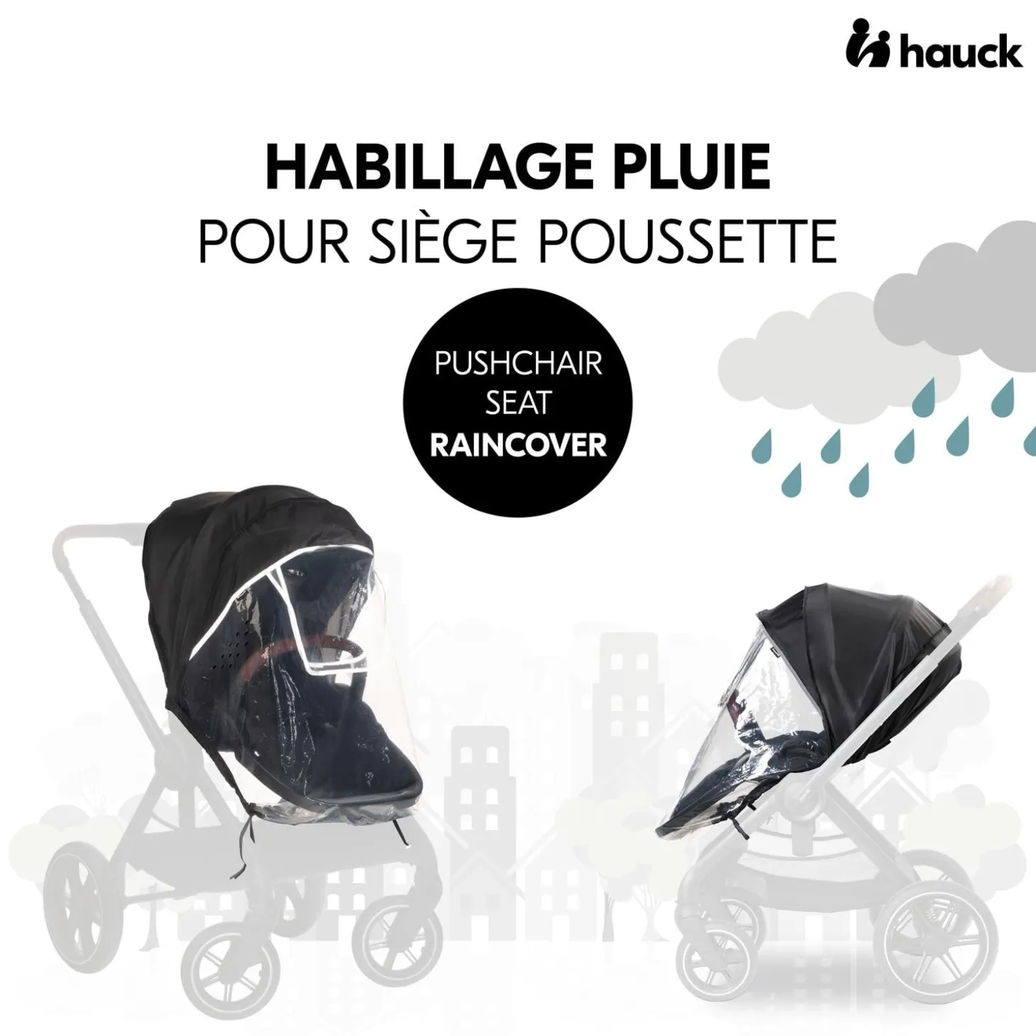 Hauck Habillage pluie poussette Pushchair Seat Transparent