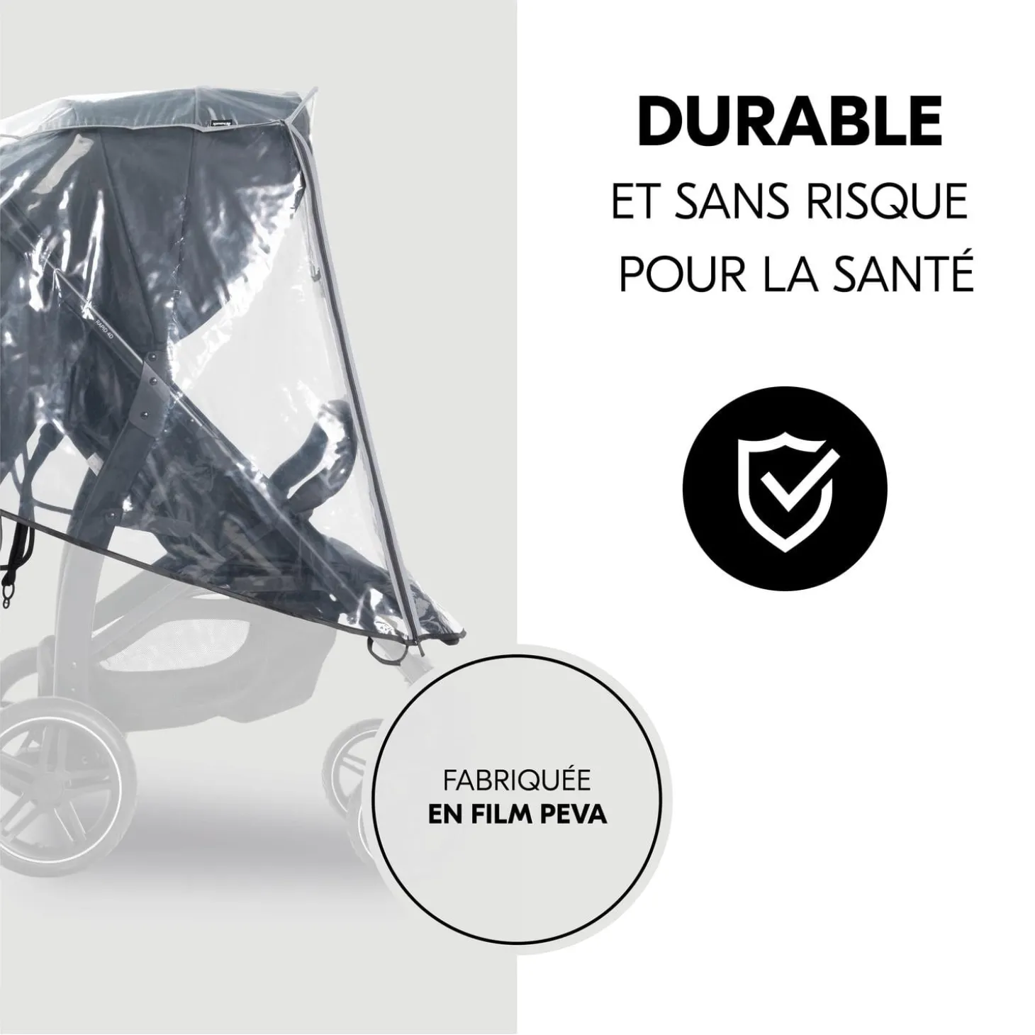 Hauck Habillage Pluie Poussette 4 Roues Pushchair 4W Transparent