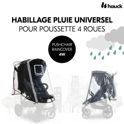 Hauck Habillage Pluie Poussette 4 Roues Pushchair 4W Transparent