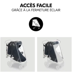 Hauck Habillage Pluie Poussette 4 Roues Pushchair 4W Transparent