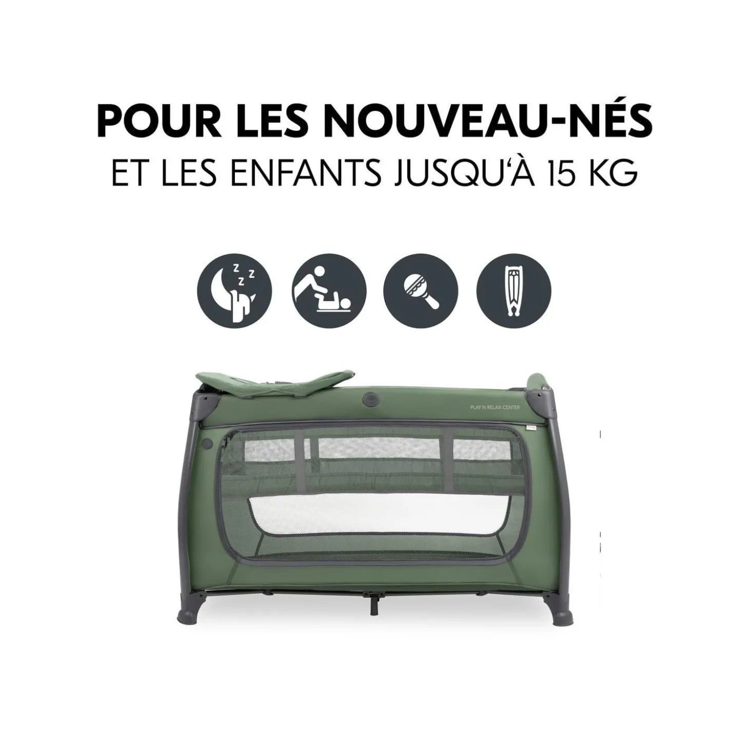 Hauck Lit parapluie Play N Relax Center Dark Green