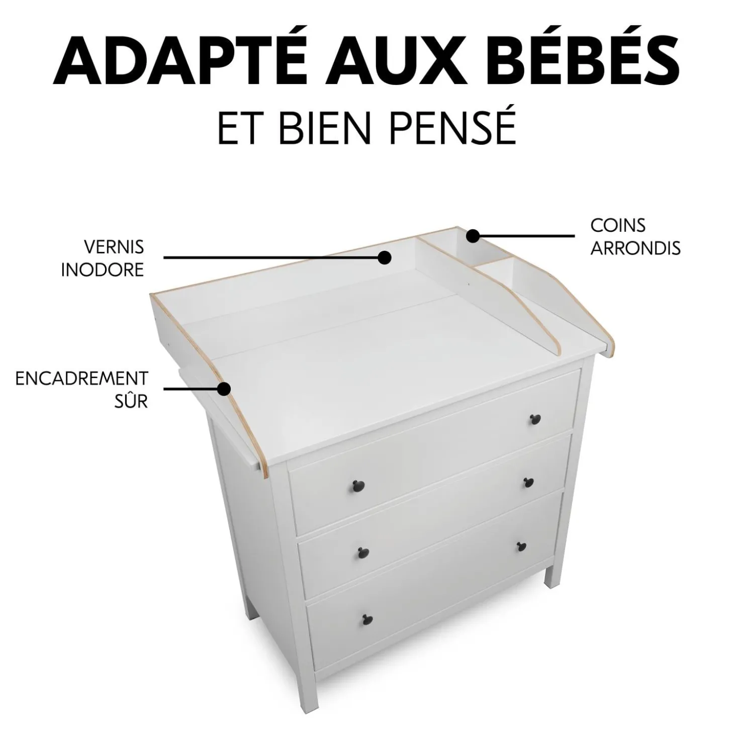 Hauck Plan à langer pour commode Combine N Change White