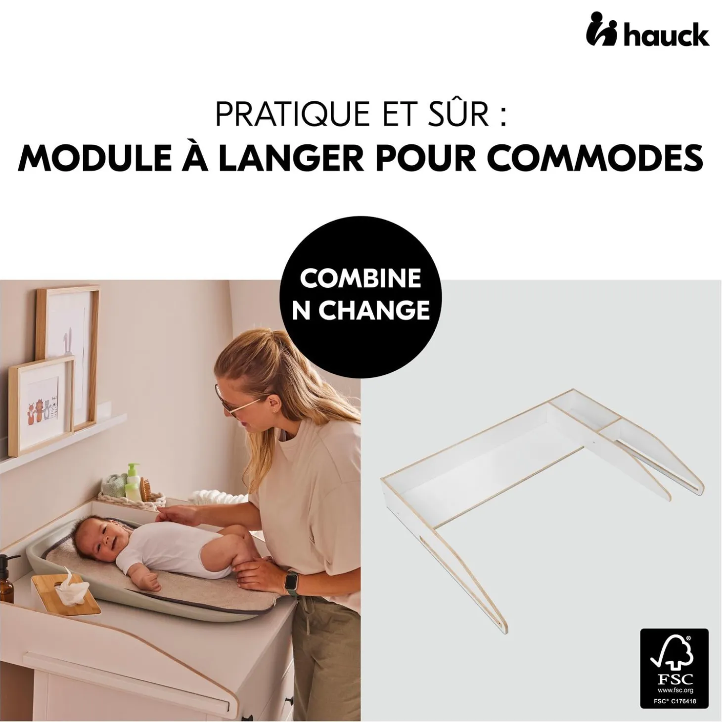 Hauck Plan à langer pour commode Combine N Change White