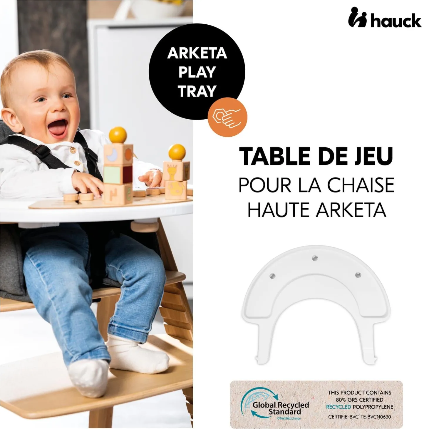Hauck Plateau de jeu Arketa Play Tray White