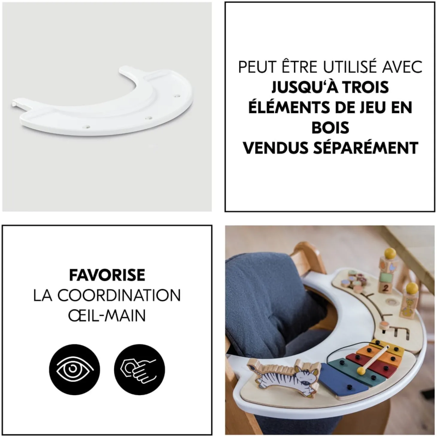 Hauck Plateau de jeux pour chaise haute Alpha+ et Beta+ White