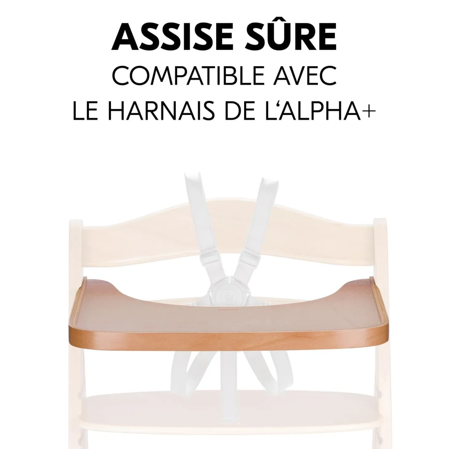 Hauck Plateau pour chaise haute Alpha Wooden Tray Natural
