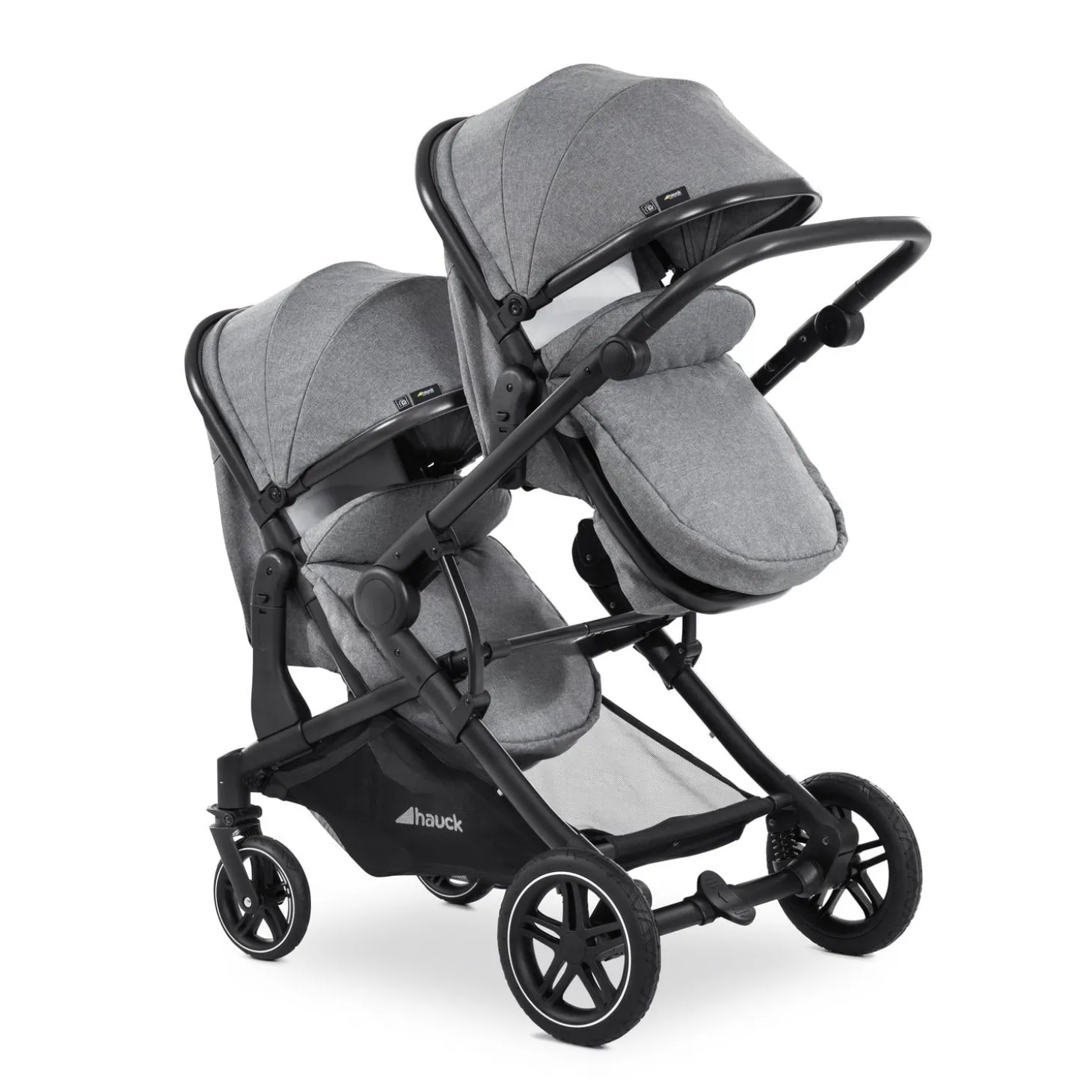 Hauck Poussette Double Atlantic Twin Melange Grey