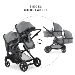 Hauck Poussette Double Atlantic Twin Melange Grey