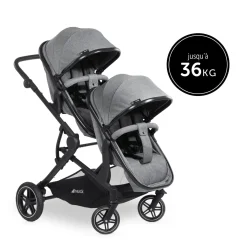 Hauck Poussette Double Atlantic Twin Melange Grey