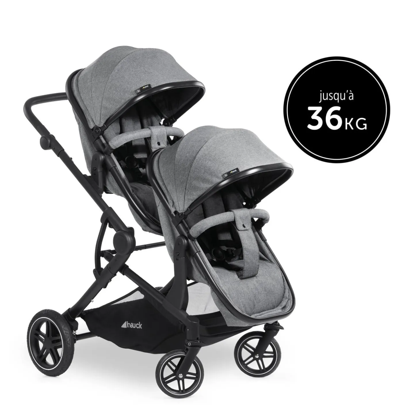 Hauck Poussette Double Atlantic Twin Melange Grey