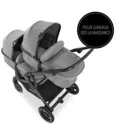 Hauck Poussette Double Atlantic Twin Melange Grey