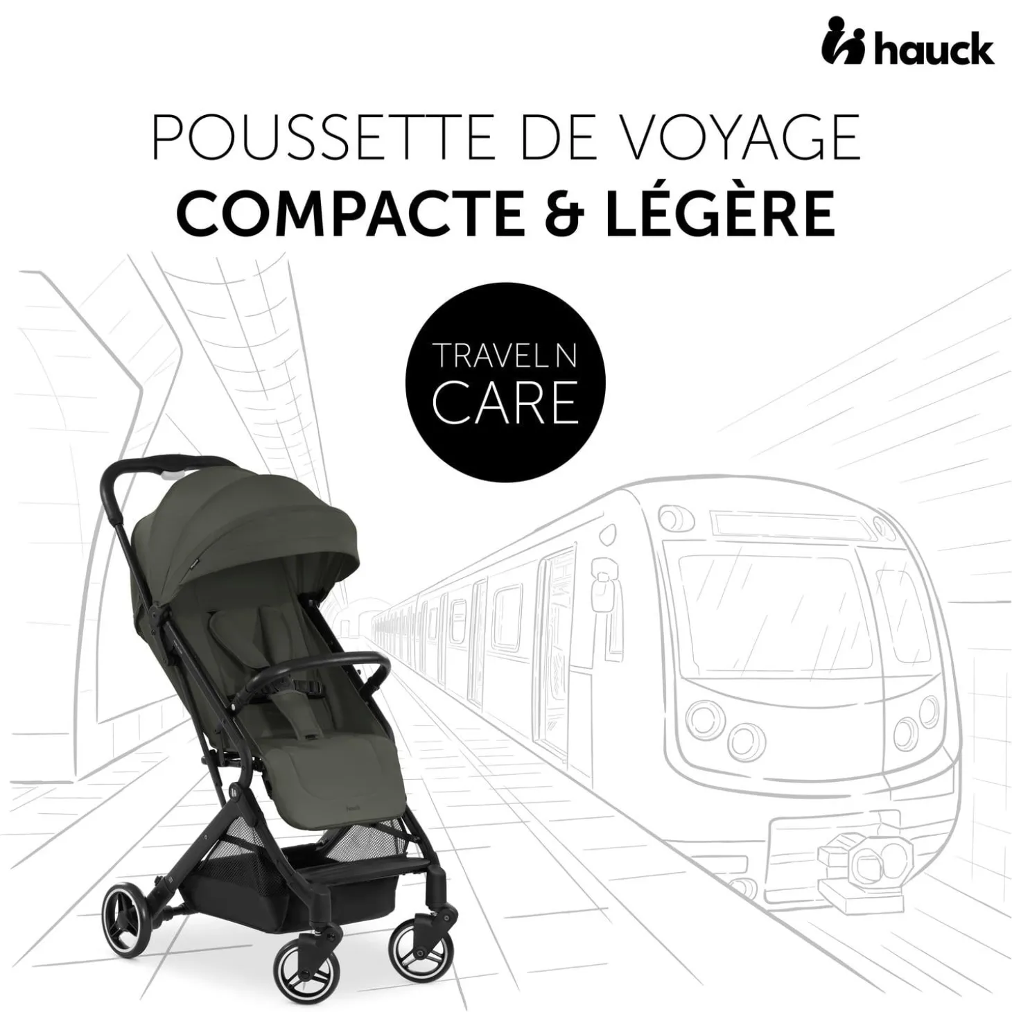 Hauck Poussette Travel N Care Dark Olive