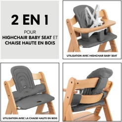 Hauck Réducteur de siège pour chaise haute bébé Dark Grey