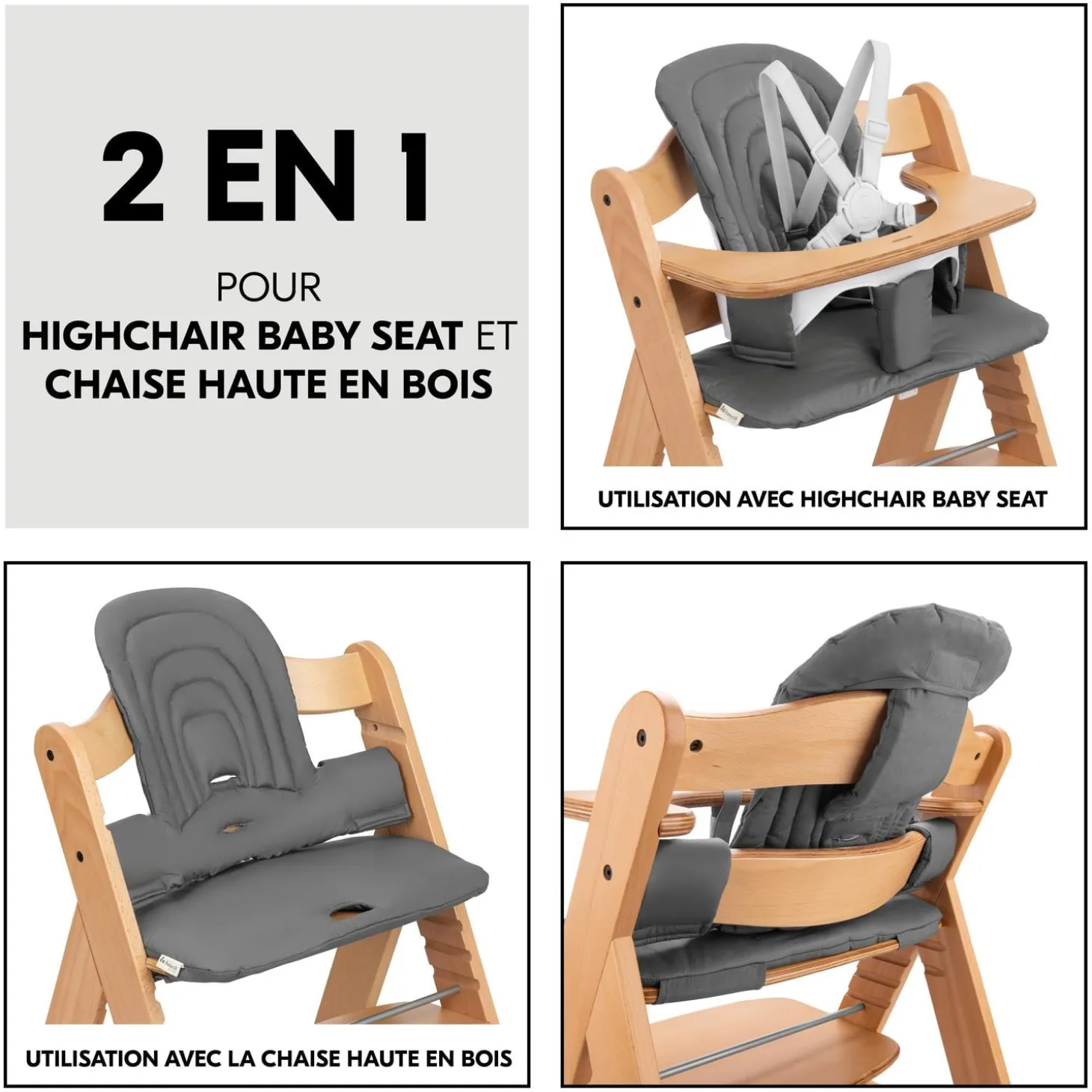 Hauck Réducteur de siège pour chaise haute bébé Dark Grey