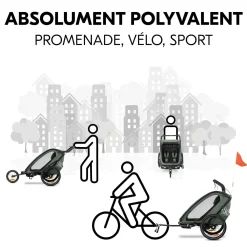 Hauck                    Remorque de Vélo N Walk Duo    Dark Green