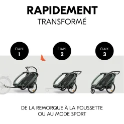 Hauck Remorque de Vélo N Walk Duo Dark Green