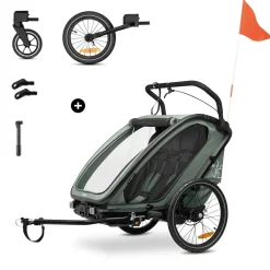 Hauck Remorque de Vélo N Walk Duo Dark Green