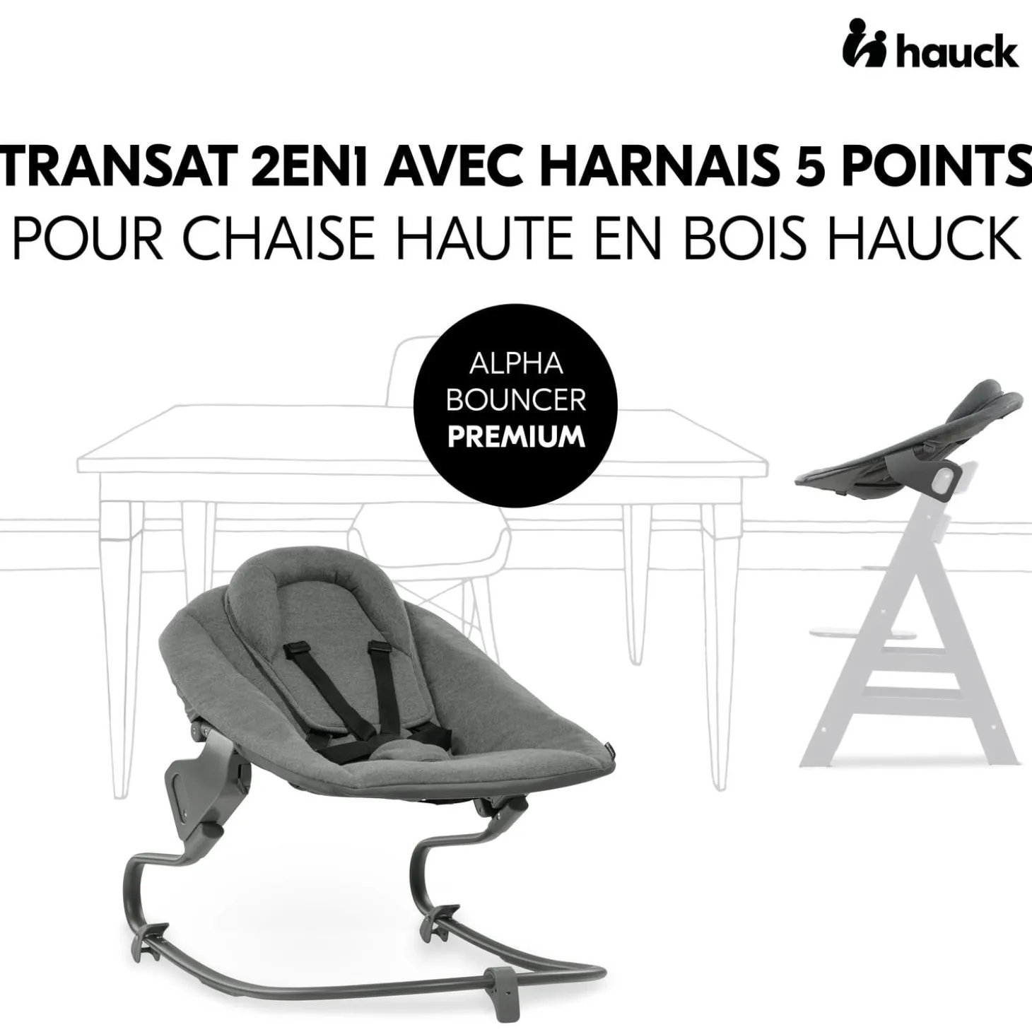 Hauck Transat Alpha Bouncer Premium Dark Grey