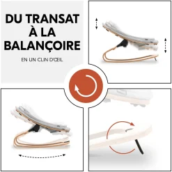Hauck Transat chaise haute Bouncer Eco Light Grey