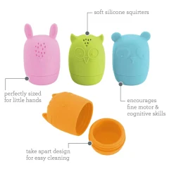 Infantino                    Arroseurs de bain nettoyables silicone    Multicolore