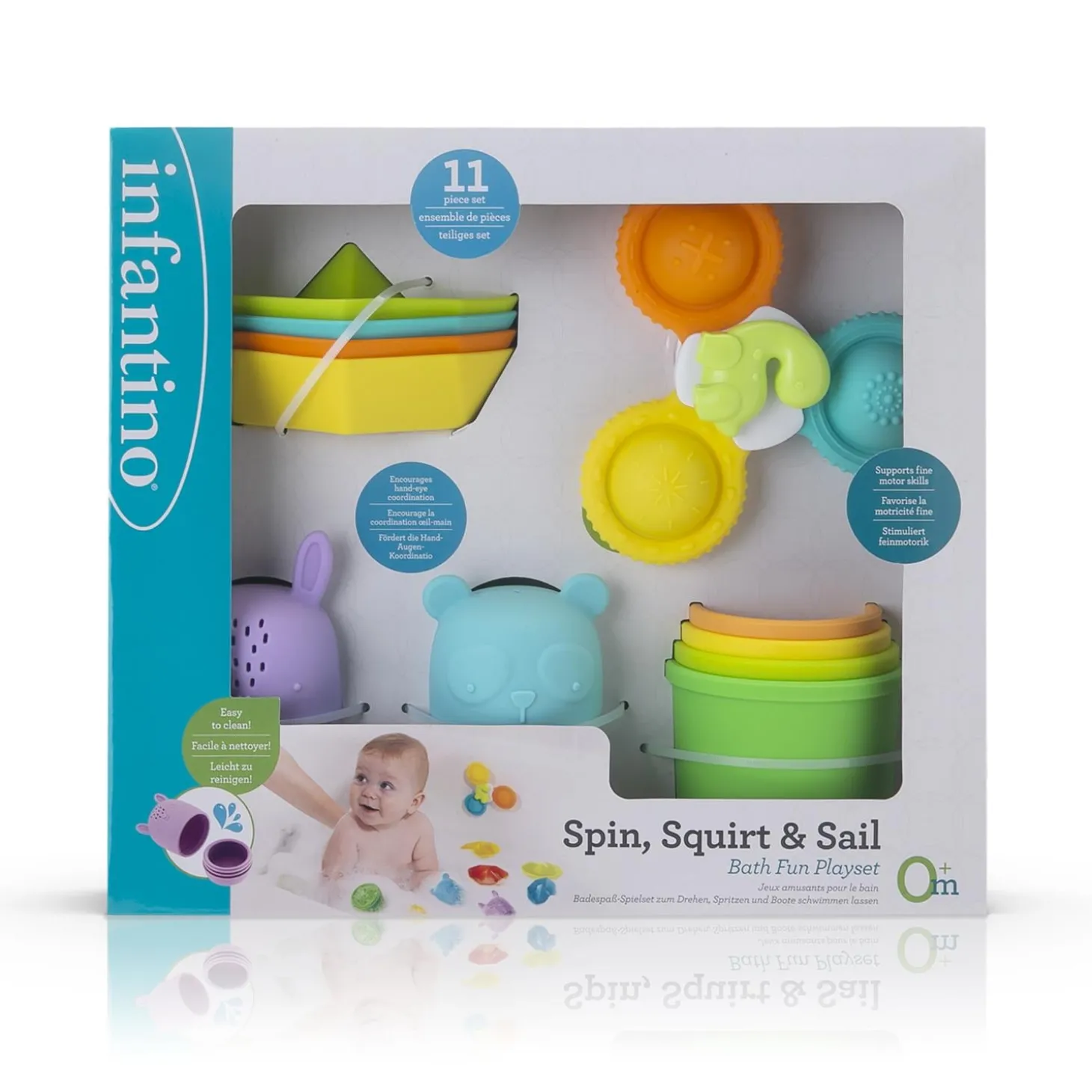 Infantino Coffret de Bain silicone Multicolore