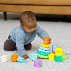 Infantino Coffret de 20 pièces d'anneaux empilables Multicolore
