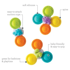 Infantino Coffret de 3 spinners en silicone Multicolore
