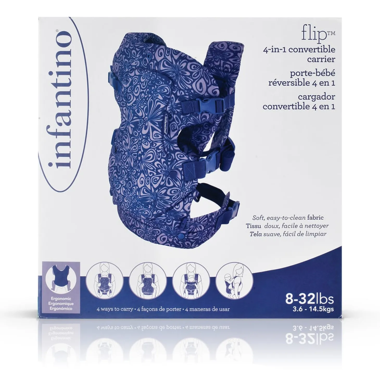 Infantino Porte bébé - Flip 4-en-1 Navy Floral