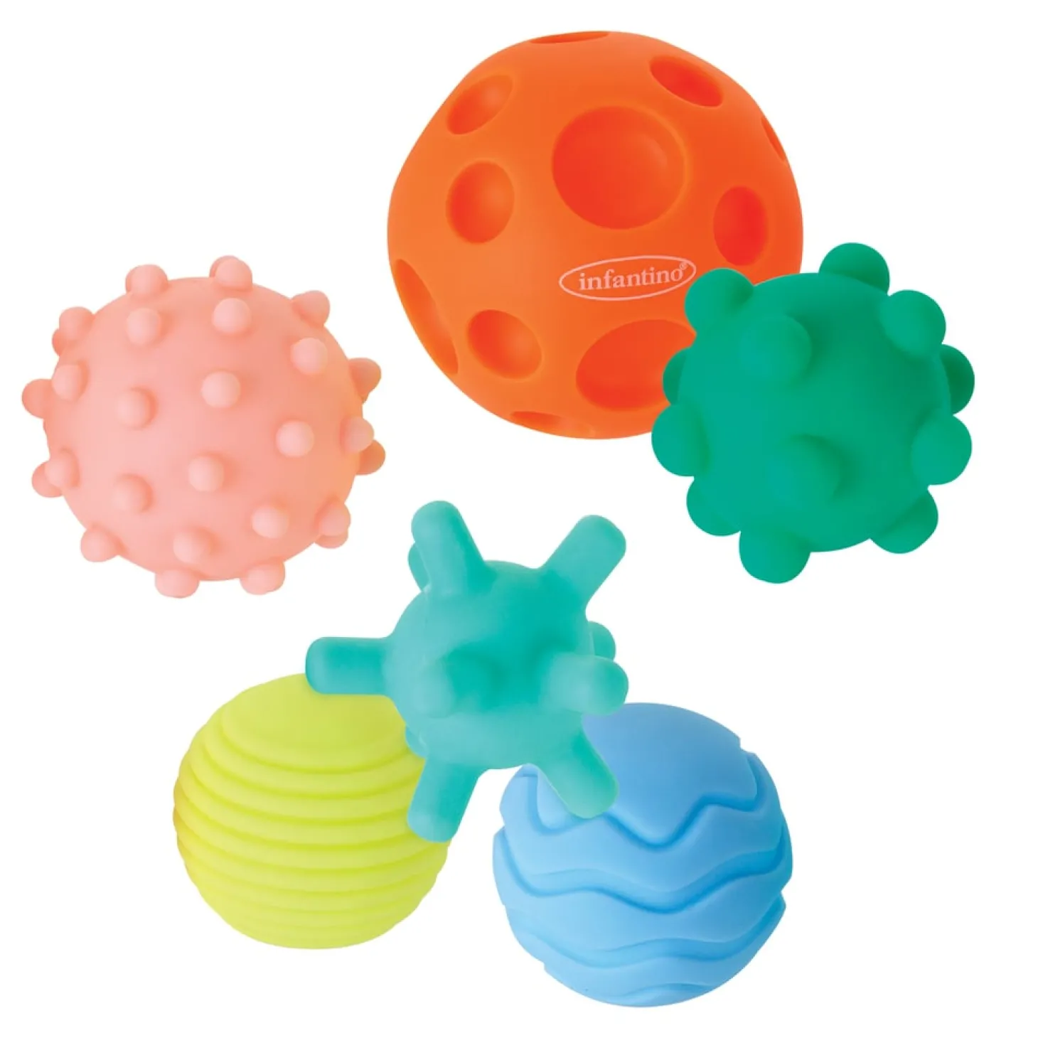 Infantino Set de 6 balles sensorielles Multicolore