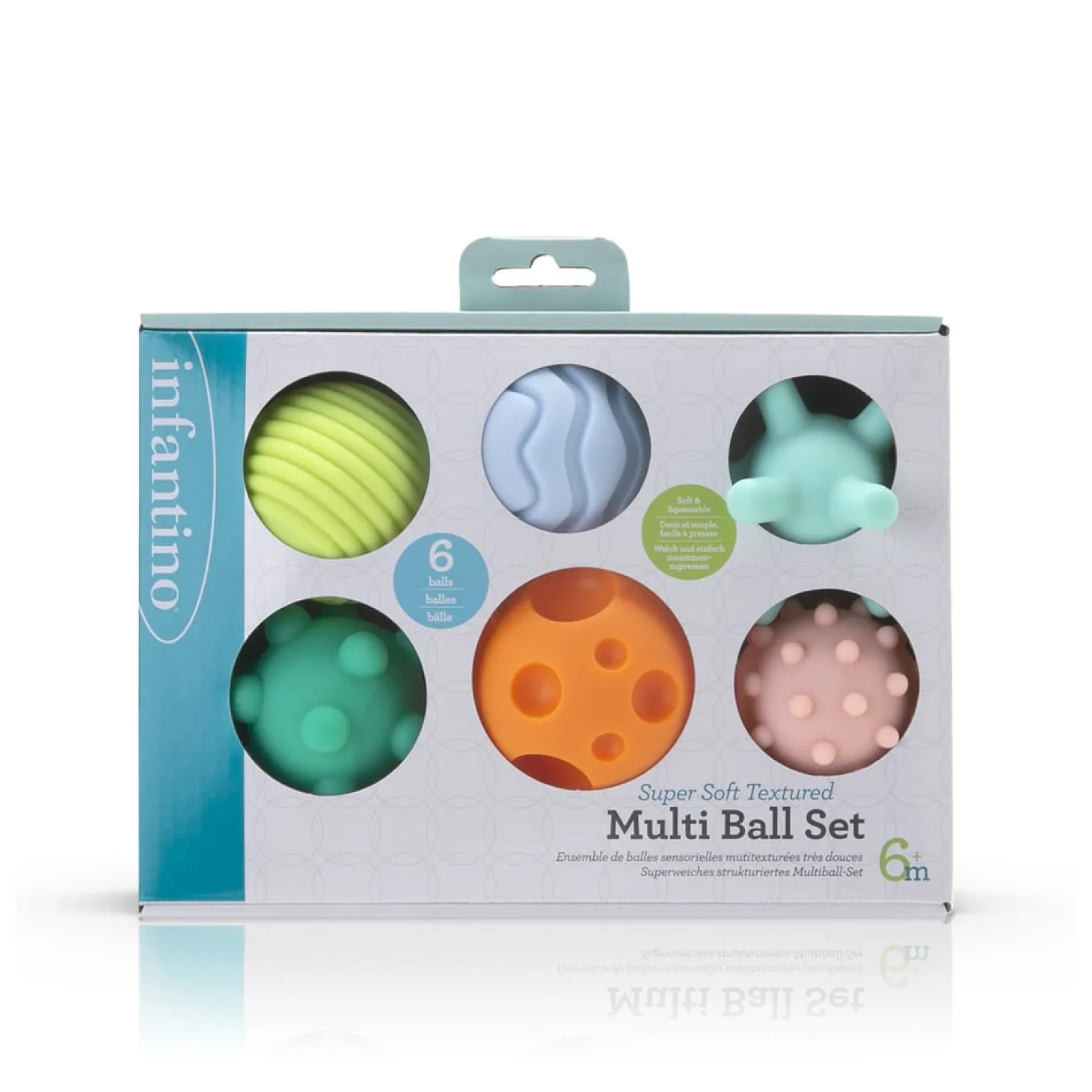 Infantino Set de 6 balles sensorielles Multicolore