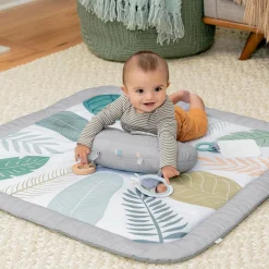 Ingenuity Tapis d'éveil Petit Eléphant Blanc, Gris, Vert