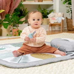 Ingenuity Tapis d'éveil Petit Eléphant Blanc, Gris, Vert