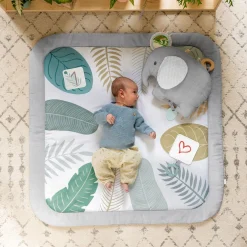 Ingenuity Tapis d'éveil Petit Eléphant Blanc, Gris, Vert